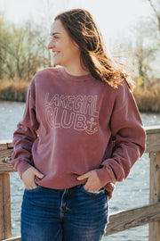 Lakegirl Ringspun Fleece Crew Neck in Maroon