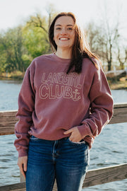 Lakegirl Ringspun Fleece Crew Neck in Maroon