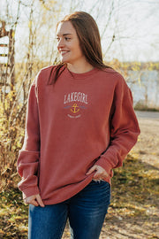 Lakegirl Ringspun Fleece Crew Neck in Nantucket Red