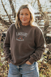 Lakegirl Ringspun Fleece Crew Neck in Coffee