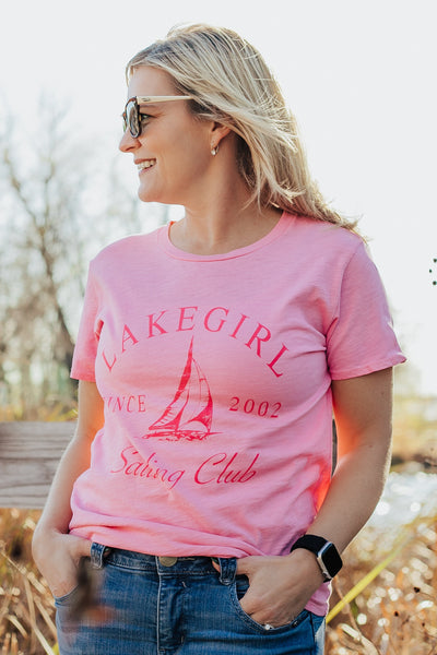 Dyed Slub Tee in Hot Pink
