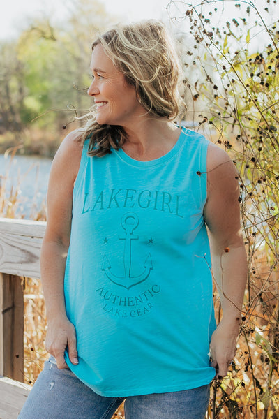 Dyed Slub Tank in Caribbean
