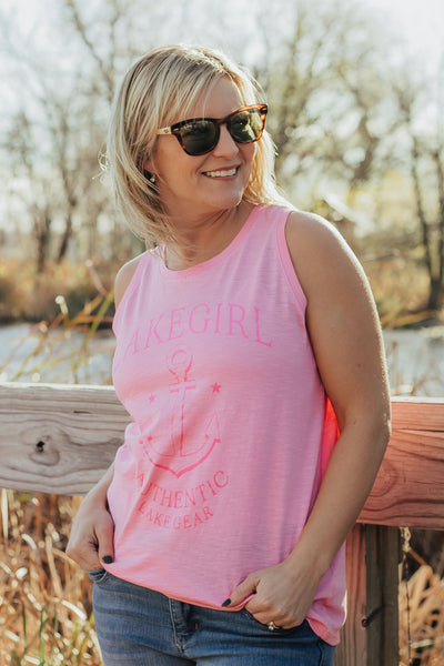 Dyed Slub Tank in Hot Pink