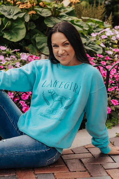 Lakegirl Ringspun Fleece Crew Neck in Caribbean