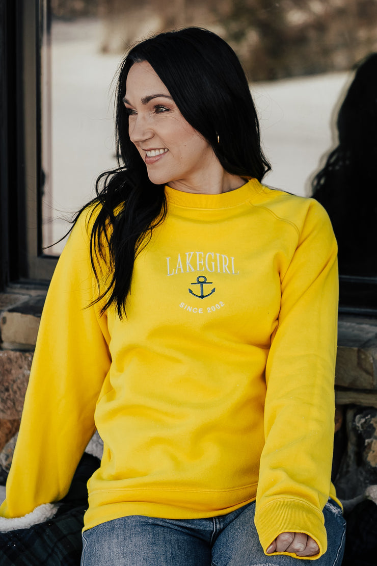 Sanded Fleece Crewneck Sweatshirt in Lemon Zest