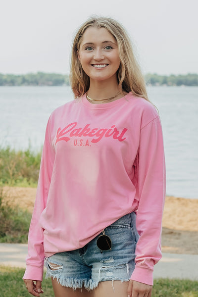 Lakegirl Ringspun Long Sleeve in Hot Pink