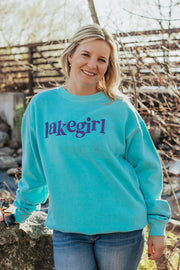 Lakegirl Ringspun Fleece Crew Neck in Caribbean