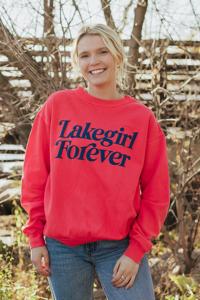 Lakegirl Ringspun Fleece Crew Neck in Salmon