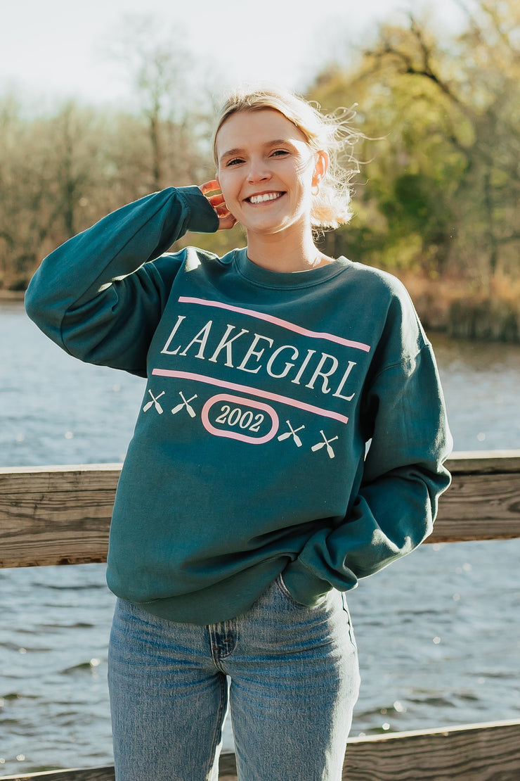 Lakegirl Ringspun Fleece Crew Neck in Teal