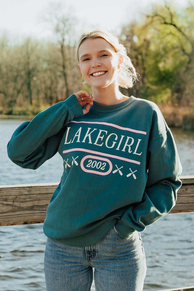 Lakegirl Ringspun Fleece Crew Neck in Teal