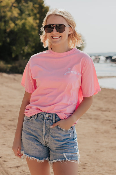 Ringspun Short Sleeve Tee in Hot Pink